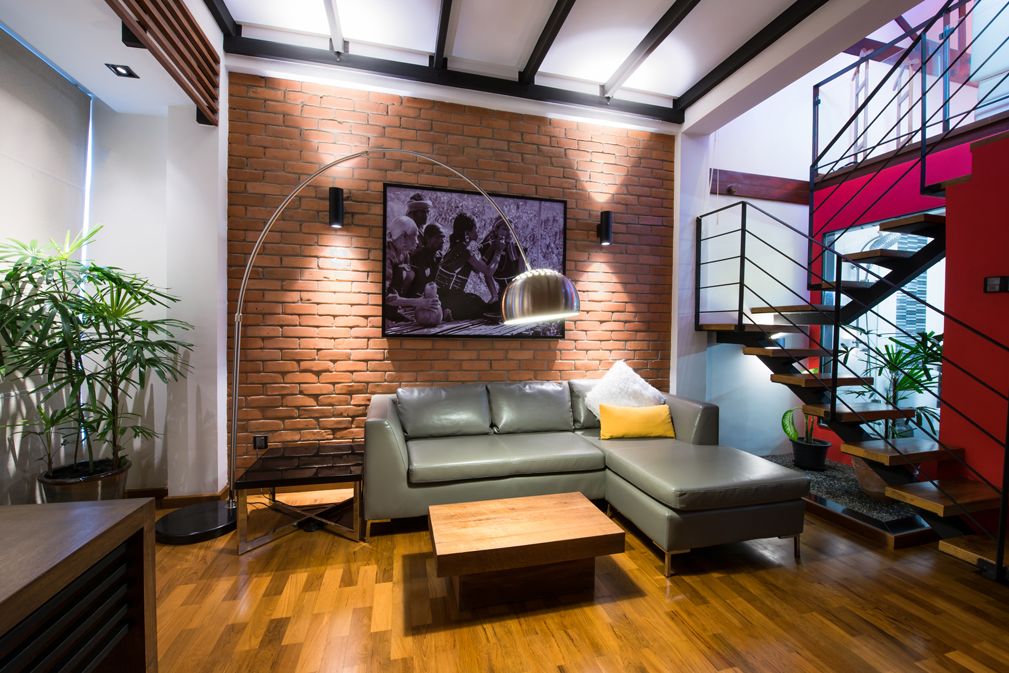 duplex suite | living area | flat-screen tv