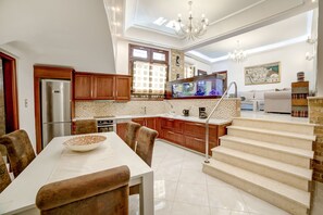 Villa, 2 Bedrooms, Hot Tub, Garden View | Private kitchen | Fridge, stovetop, coffee/tea maker, cookware/dishes/utensils