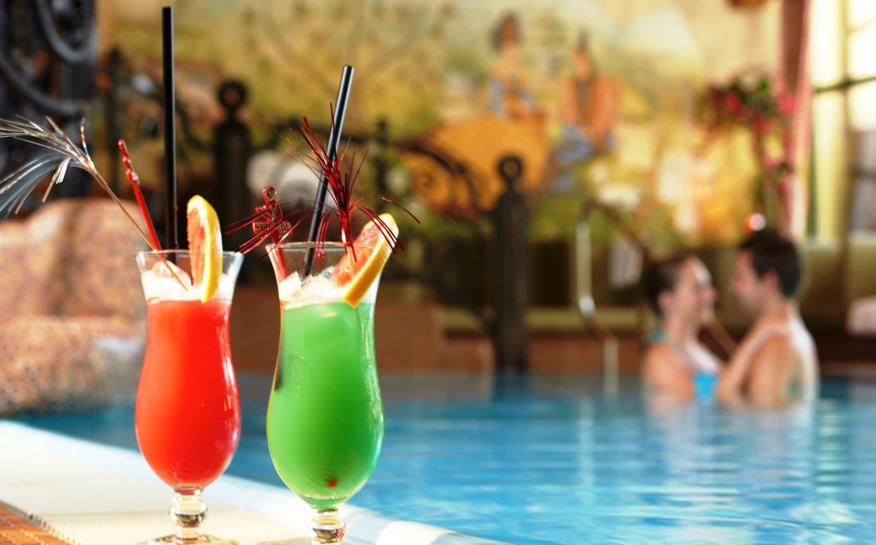 indoor pool, pool loungers