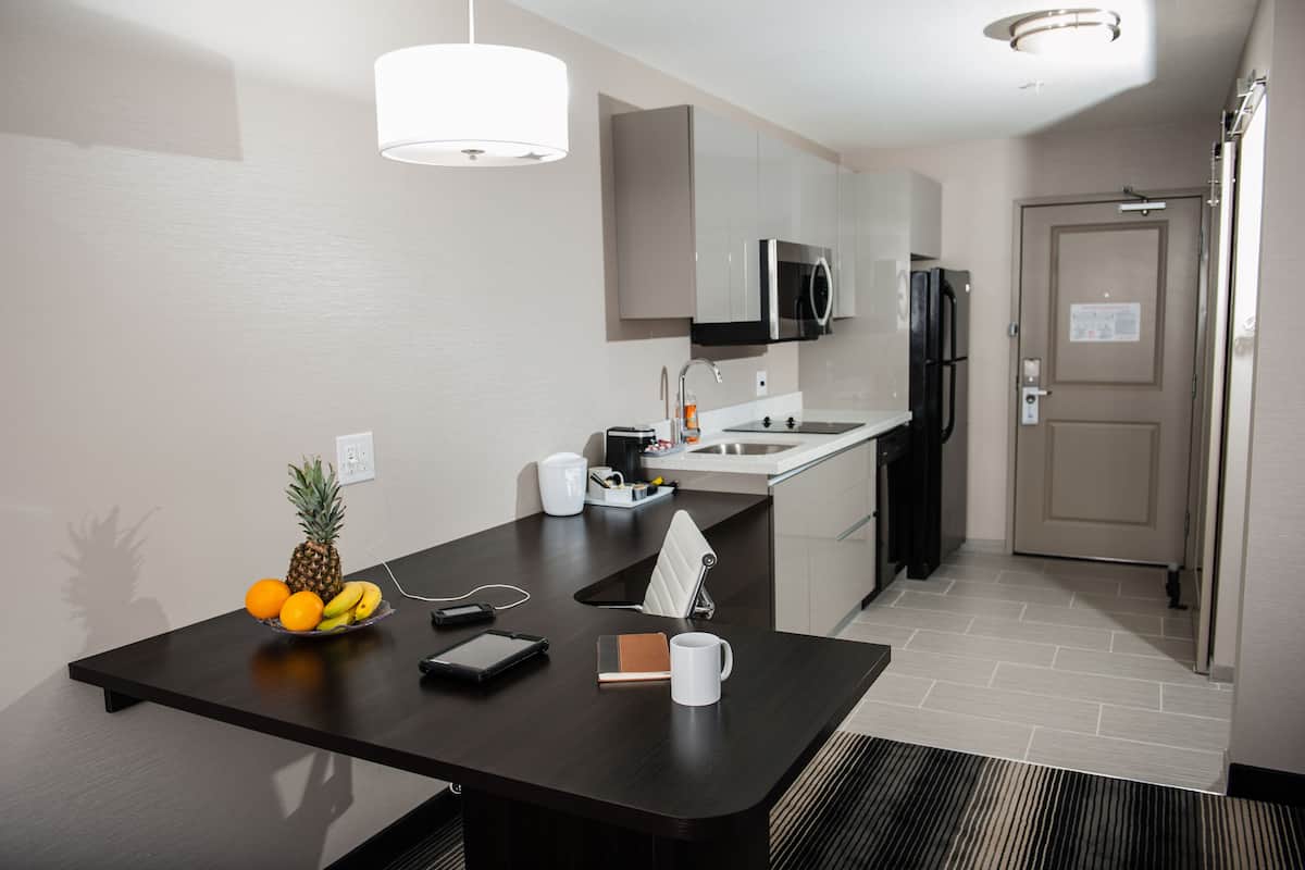suite, 2 queen beds, kitchen | 1 bedroom, premium bedding, desk, laptop workspace