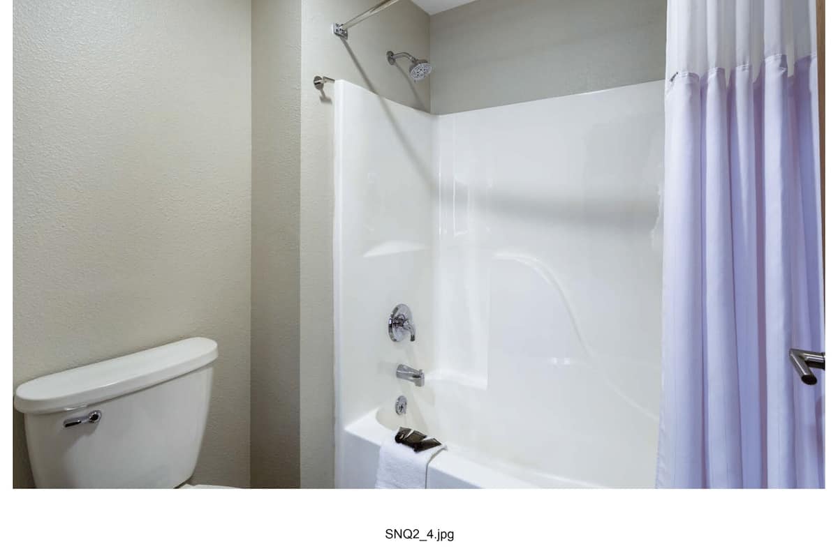 A bathroom with a toilet, a bathtub, and a shower.