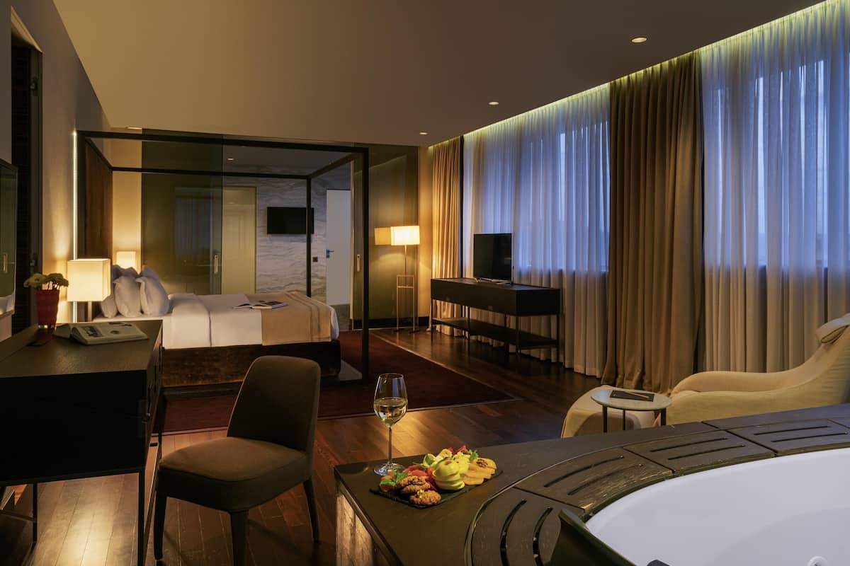 Room, 1 King Bed (Prestige | Sofa) | Egyptian cotton sheets, premium bedding, memory foam beds, in-room safe