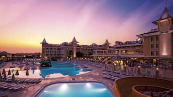 Indoor pool, 2 outdoor pools, pool umbrellas, sun loungers