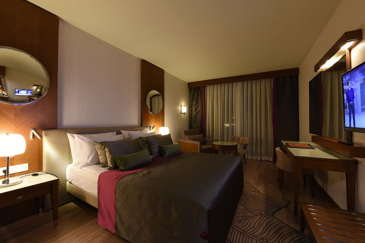 1 slaapkamer, een minibar, een kluis op de kamer, een bureau