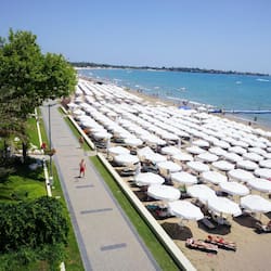 Private beach, sun-loungers, beach umbrellas, beach bar