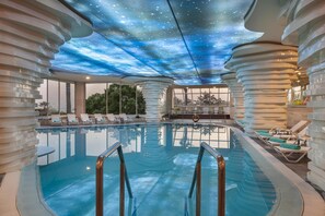 Indoor pool, 3 outdoor pools, pool umbrellas, sun loungers