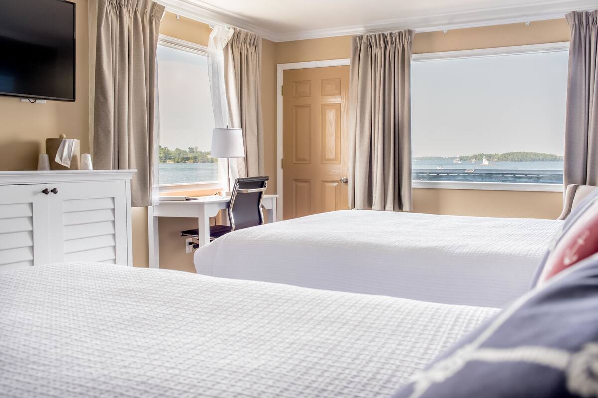 Premium bedding, down comforters, pillowtop beds, blackout drapes