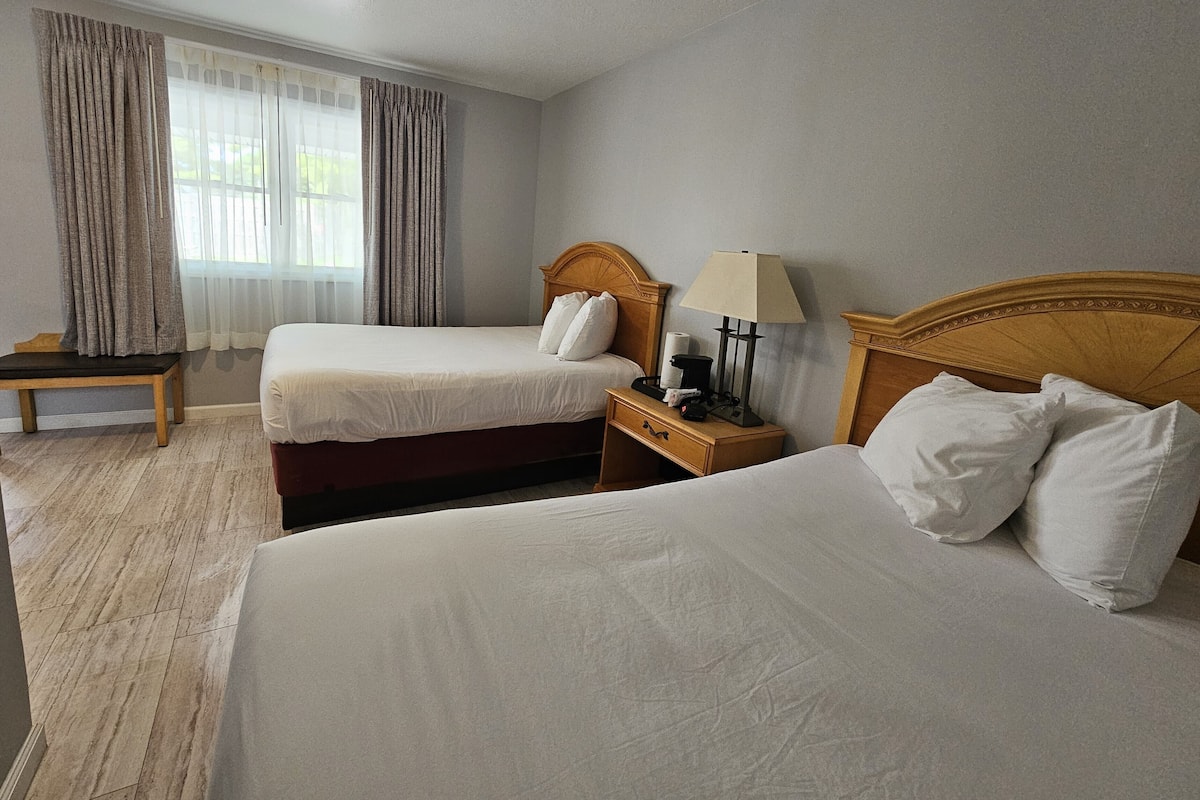Economy kamer, 2 tweepersoonsbedden (Picnic View) | Luxe beddengoed, een laptopwerkplek, gratis wifi, beddengoed