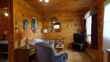 Premier Chalet, 2 Bedrooms | Living room | TV, DVD player