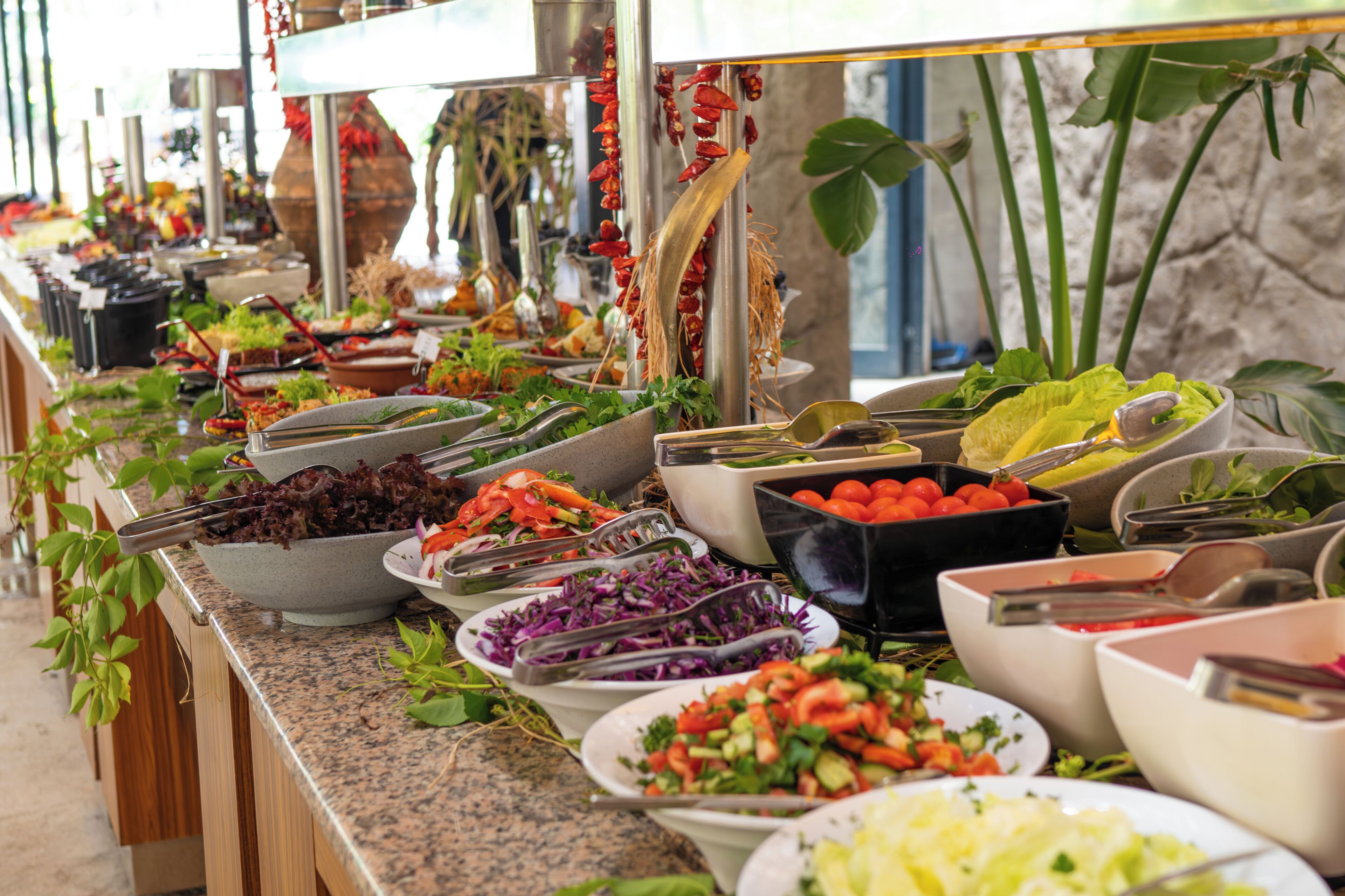 Breakfast, lunch and dinner served