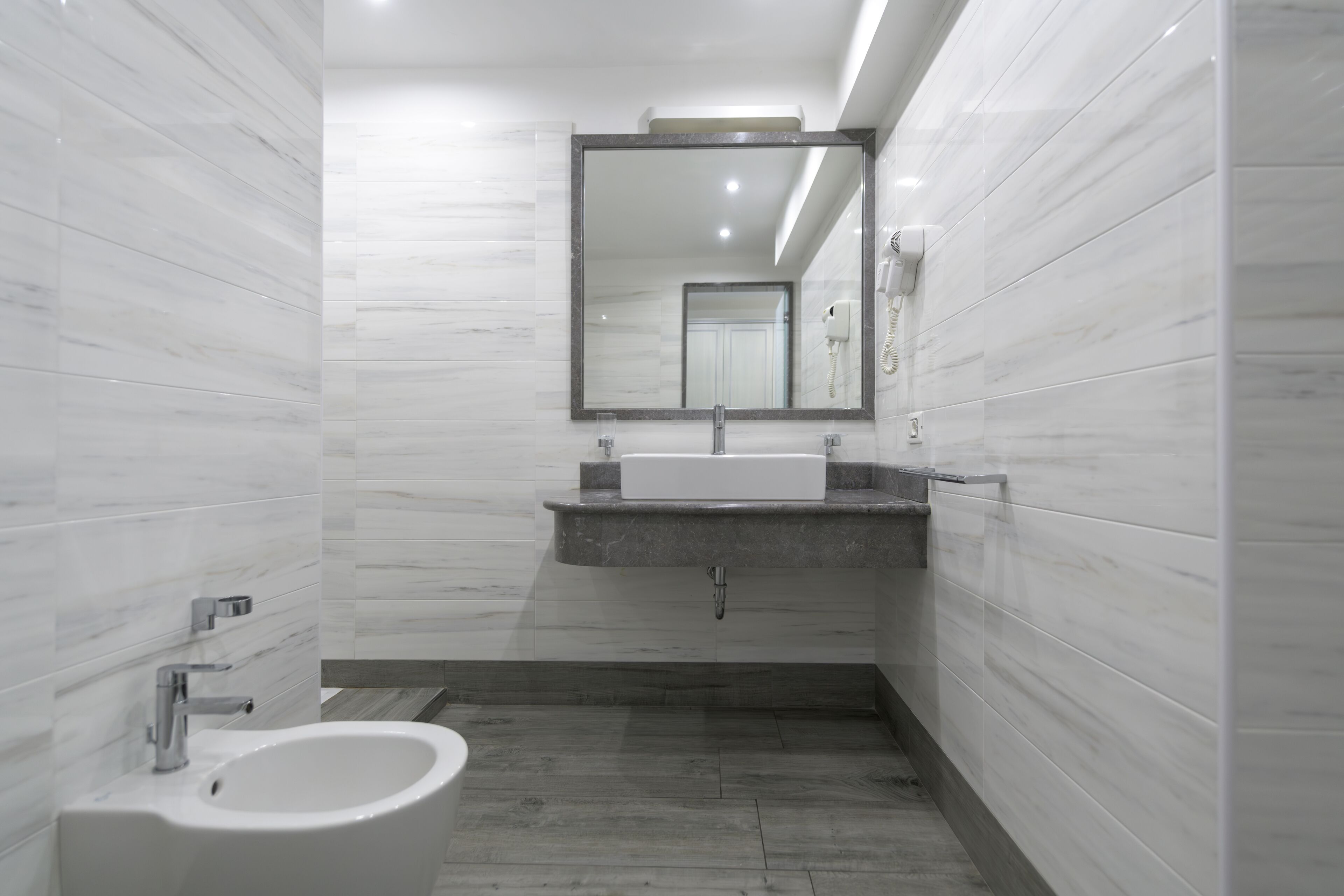 shower, hair dryer, dressing gowns, bidet