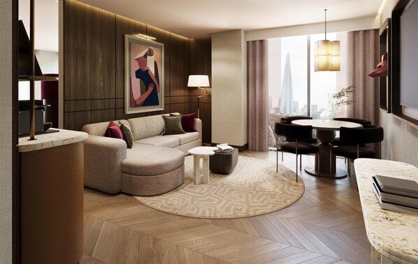 Suite, 1 King Bed, Balcony | Living area