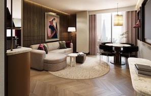 Suite, 1 King Bed, Balcony | Living area | LED TV
