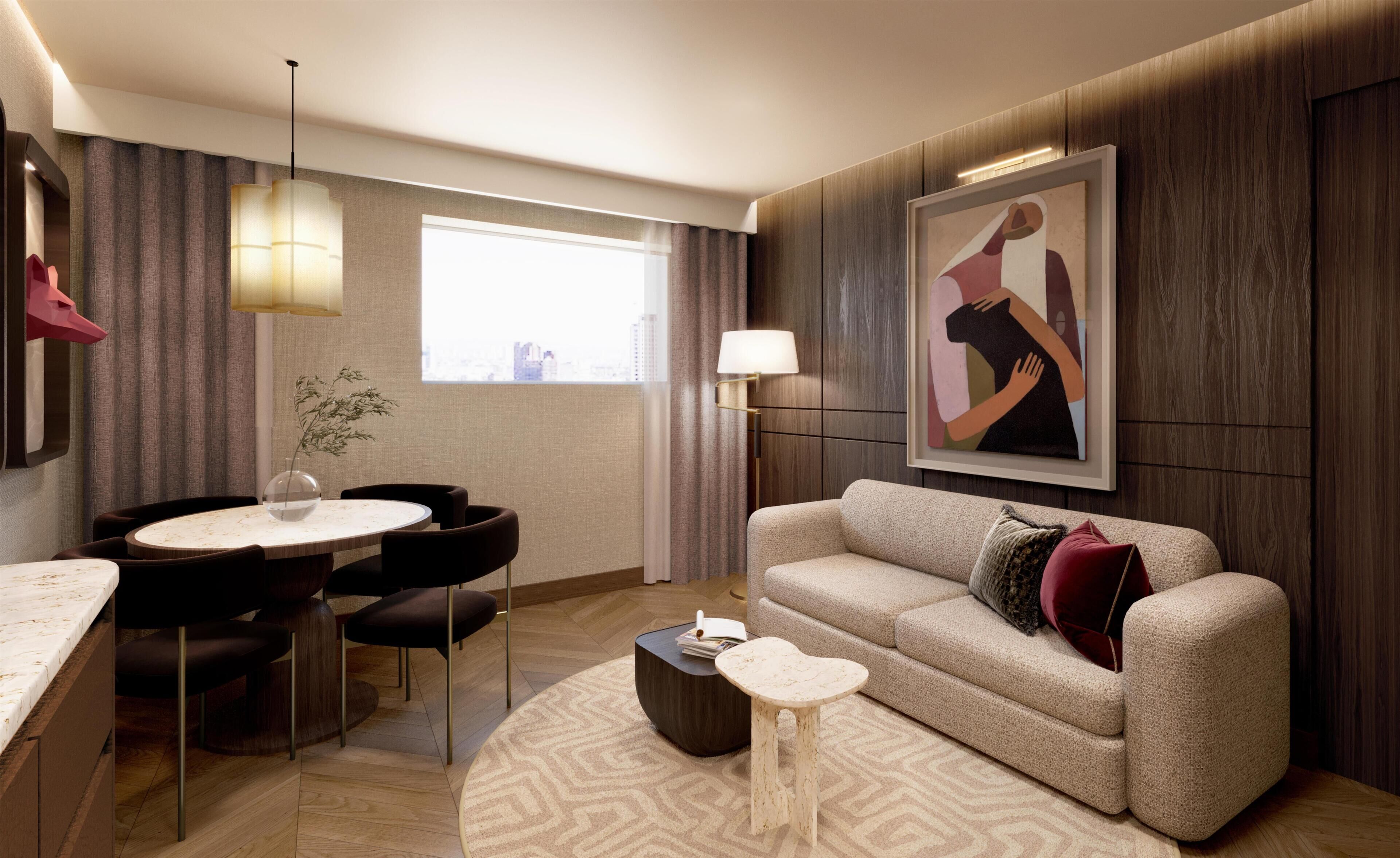 Premier suite, 1 kingsize bed | Woonruimte | Een ledtelevisie