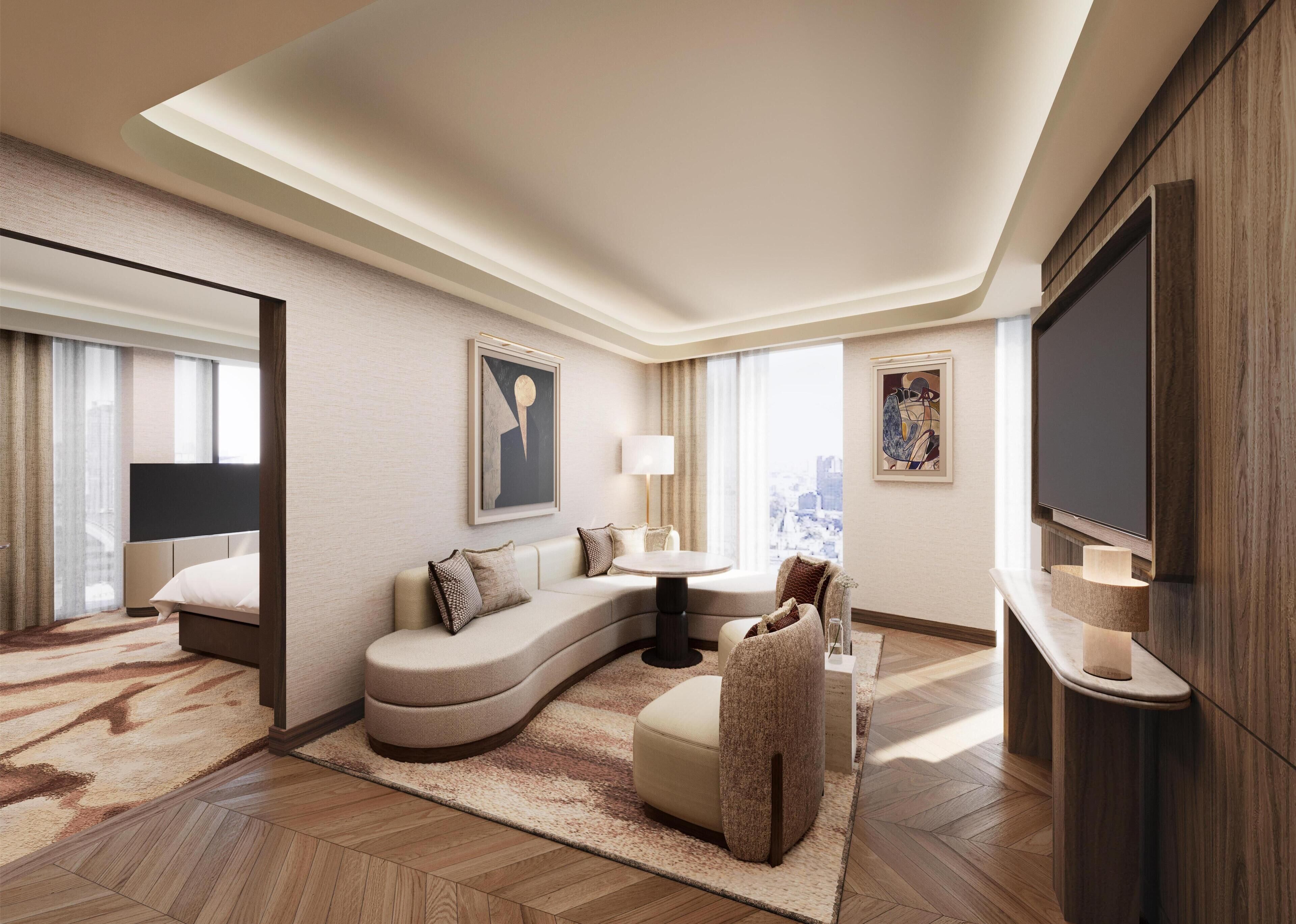 Room, 1 King Bed | Living area