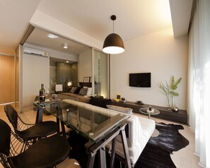 Two Bedroom Residence | Living area | LCD TV - Siamese Ratchakru Residence (Bangkok)