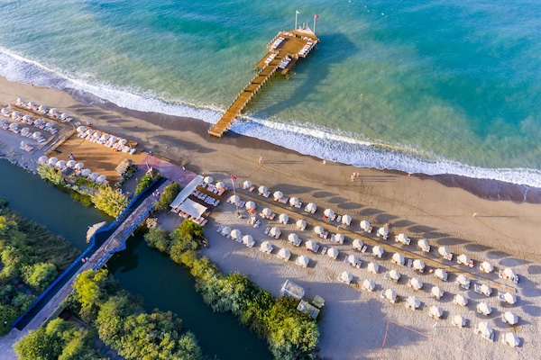 Private beach, beach cabanas, sun loungers, beach umbrellas