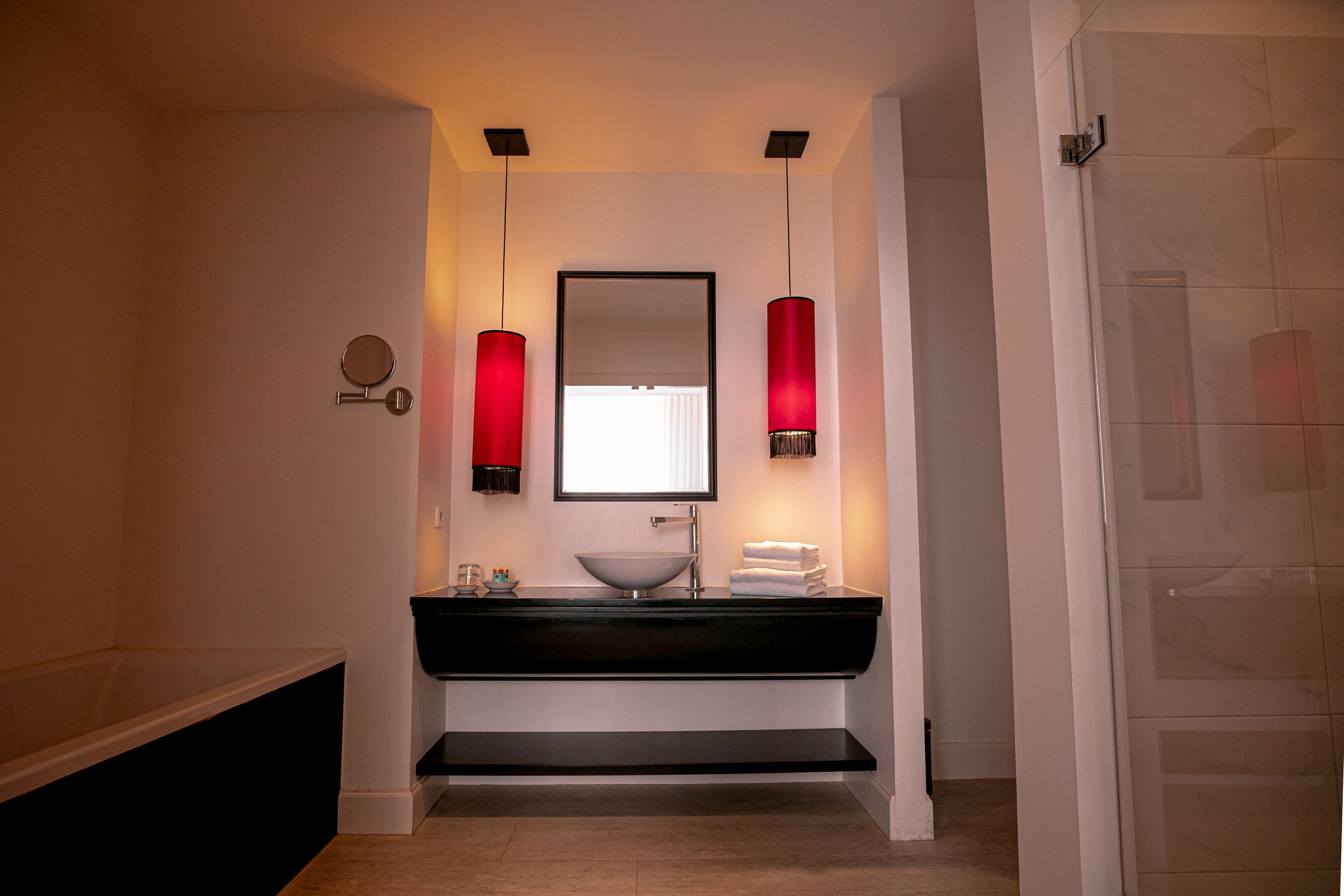 superior double room | bathroom | free toiletries, hair dryer, towels
