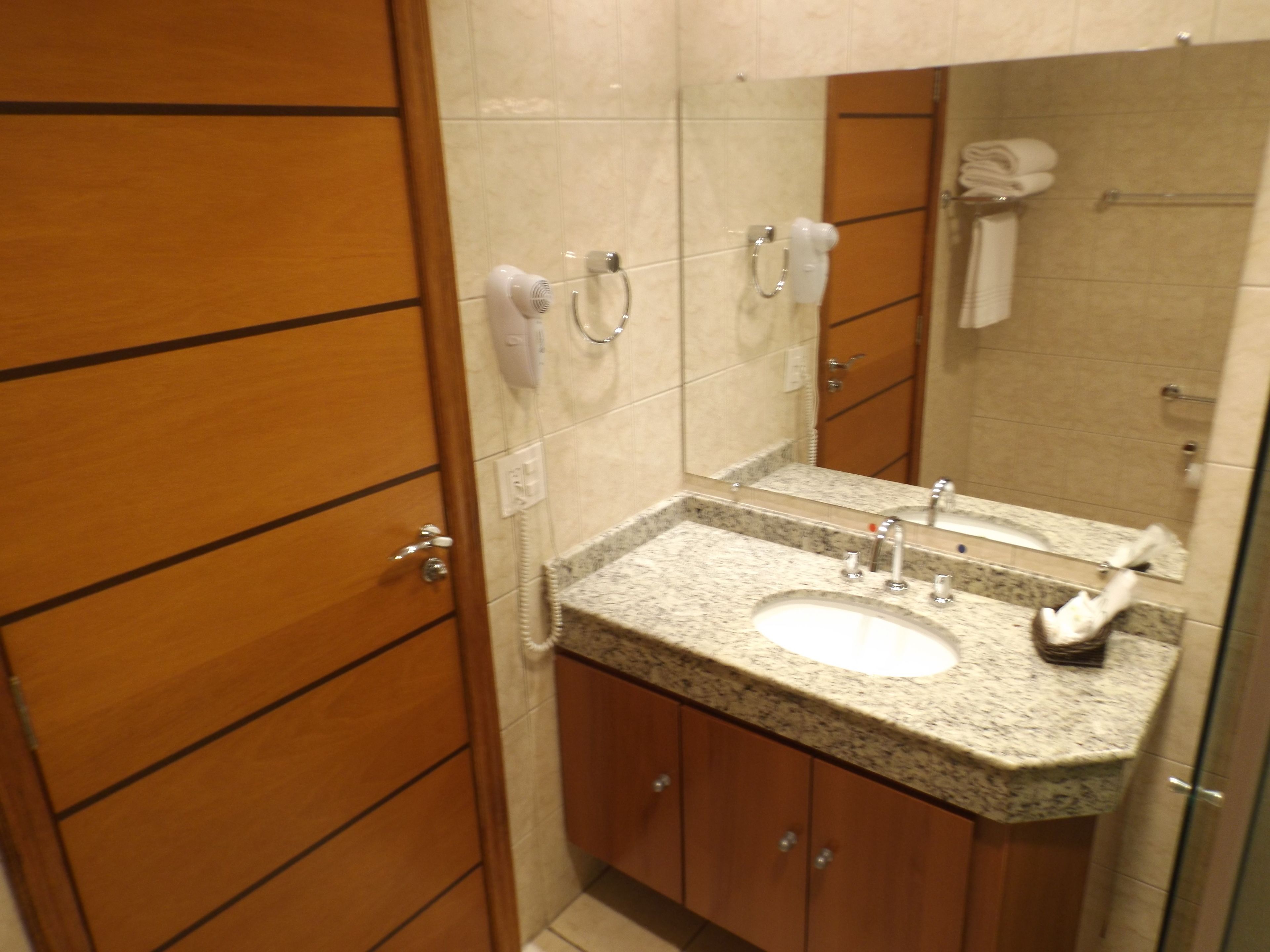 superior double room | bathroom | shower, free toiletries, hair dryer, towels