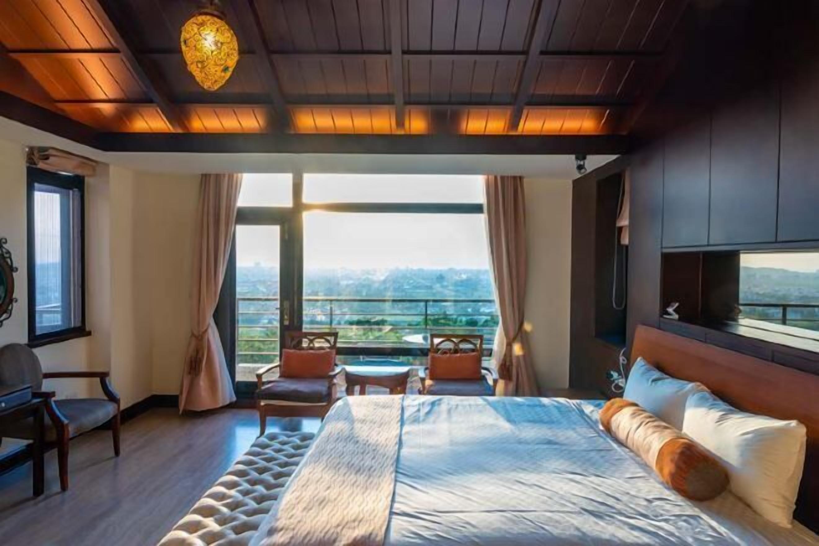 Individually decorated, individually furnished, desk, blackout drapes