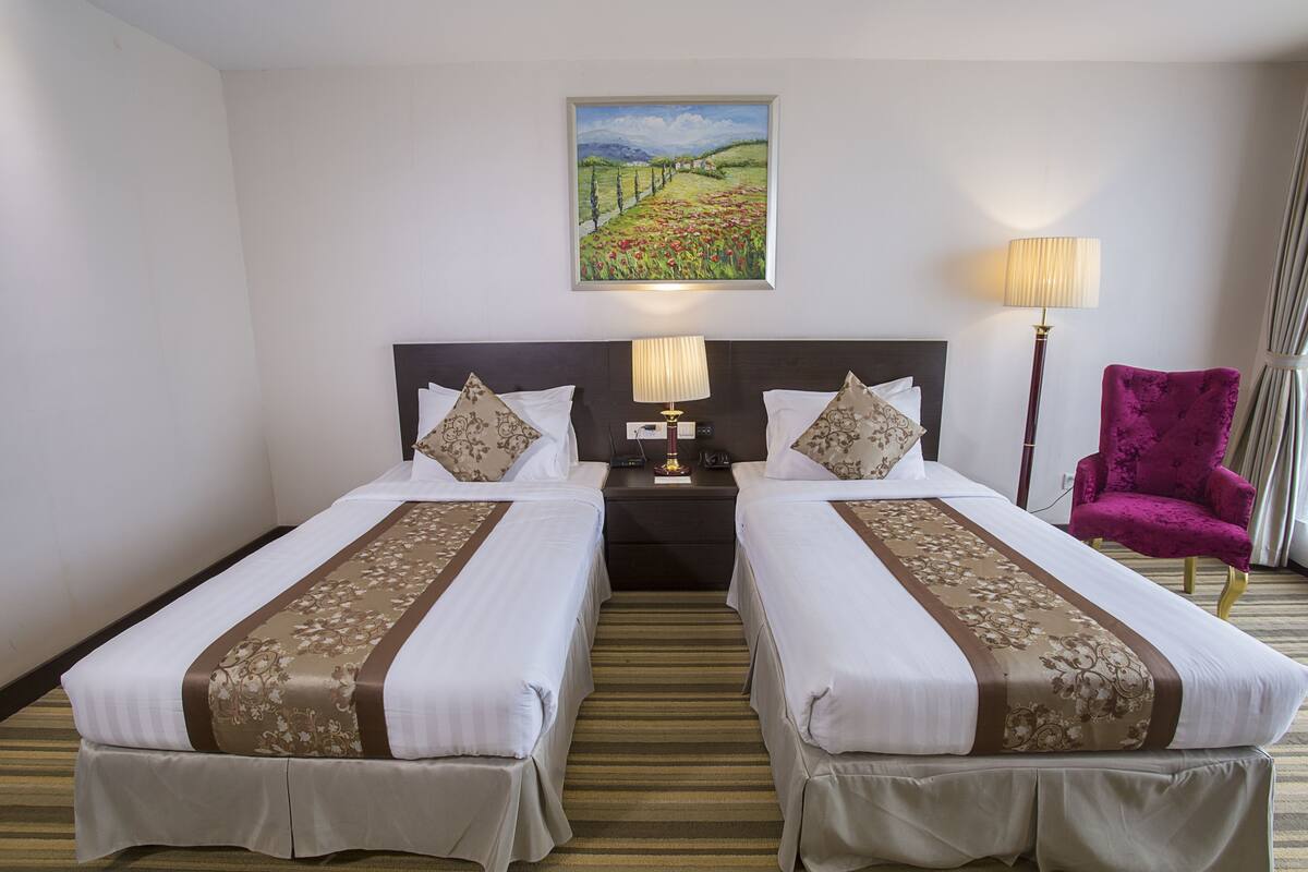 Deluxe Twin Room | Minibar, in-room safe, desk, blackout drapes