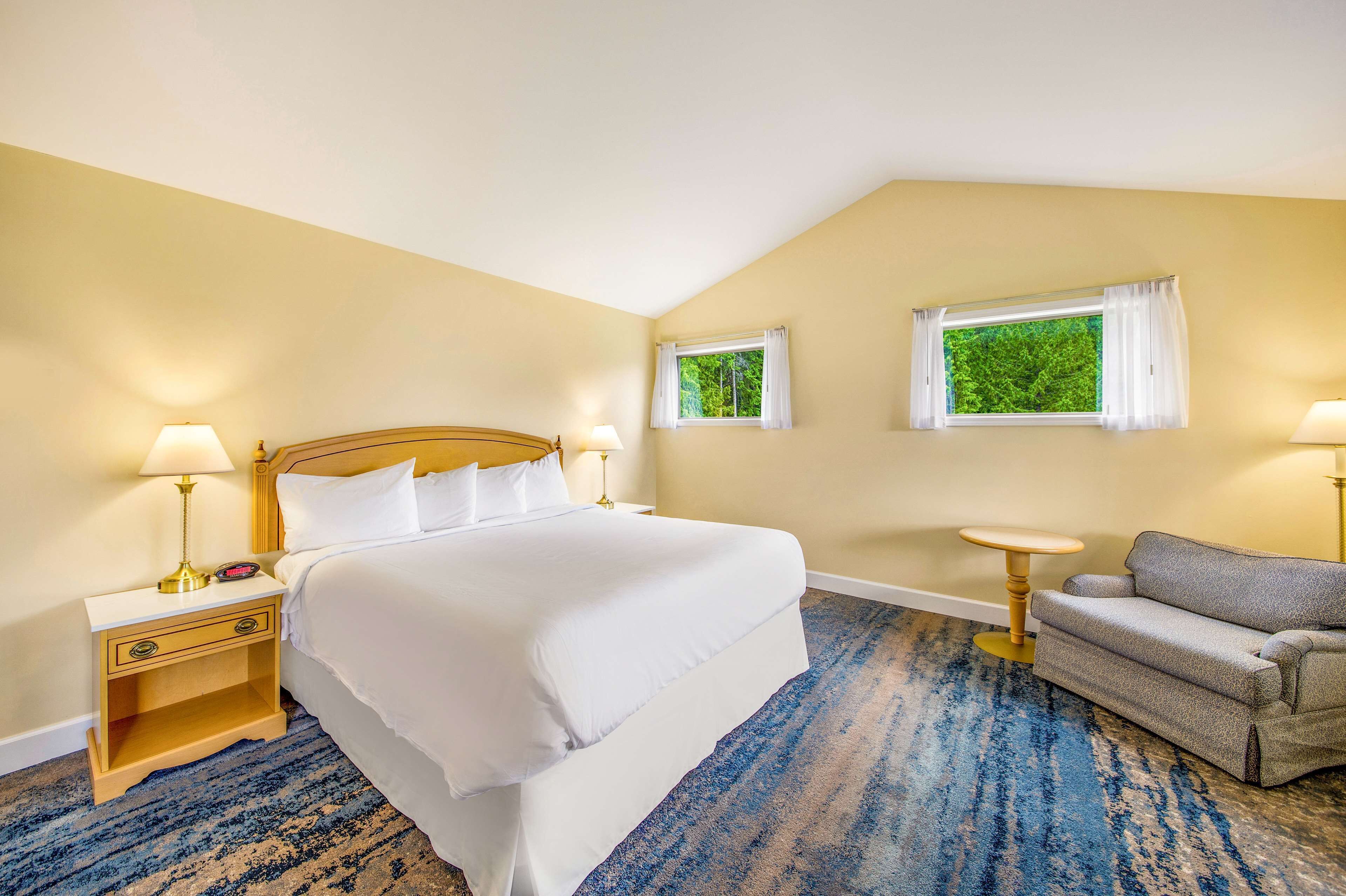 suite, 1 king bed, balcony, lake view | premium bedding, desk, laptop workspace, soundproofing