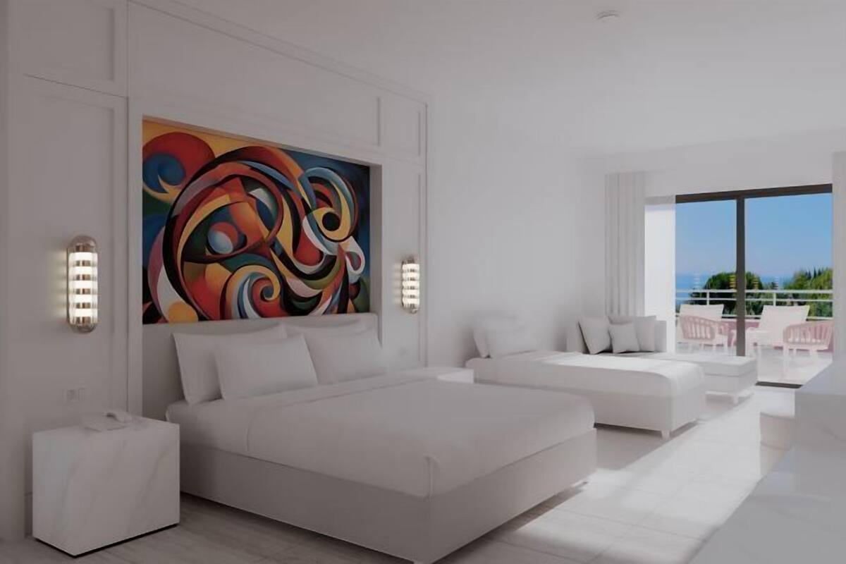 1 quarto, frigobar (abastecido com alguns itens grátis)