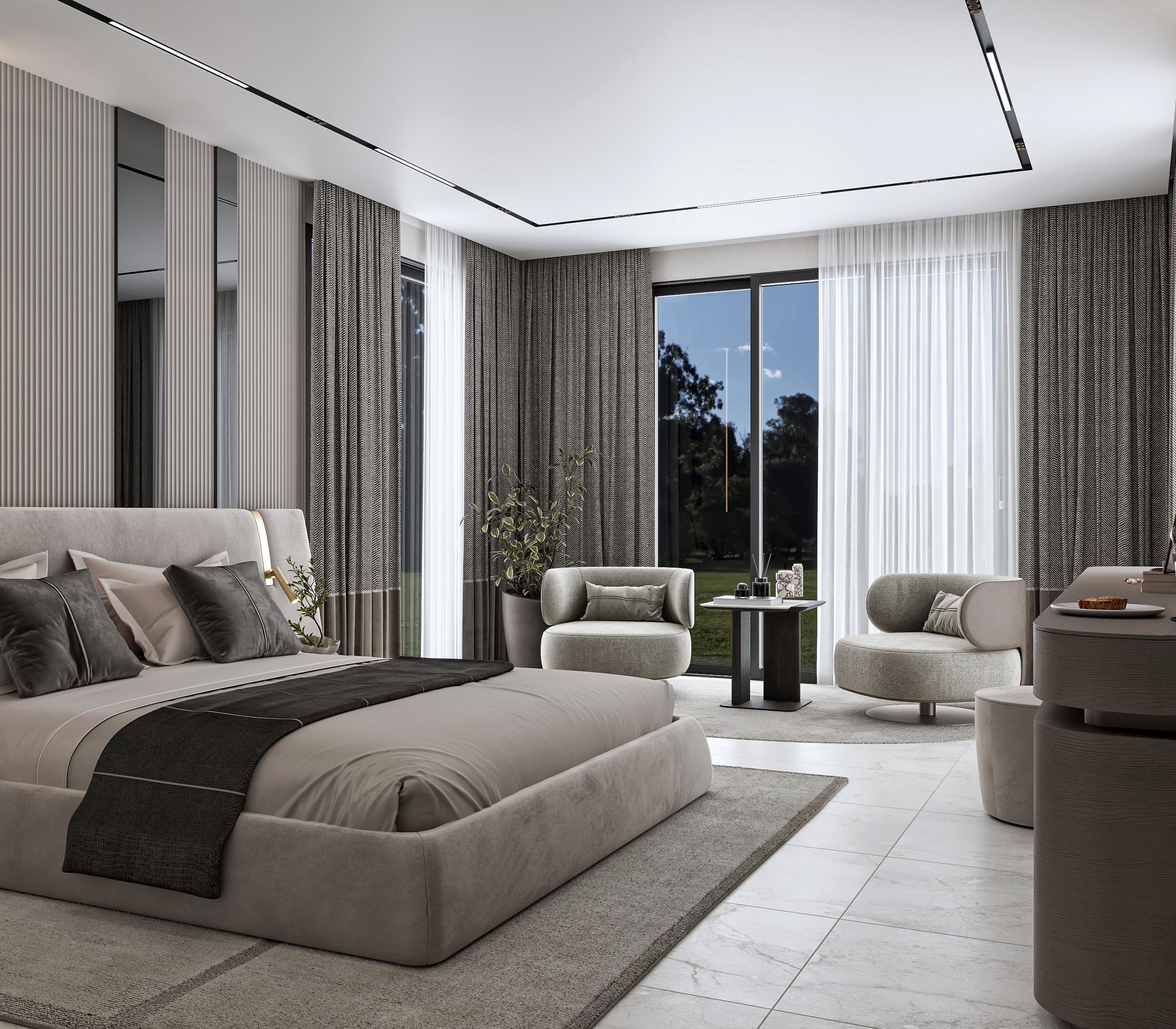 Family Garden Suite, 3 Bedroom | Minibar med vissa gratis produkter och värdeförvaringsskåp på rummet