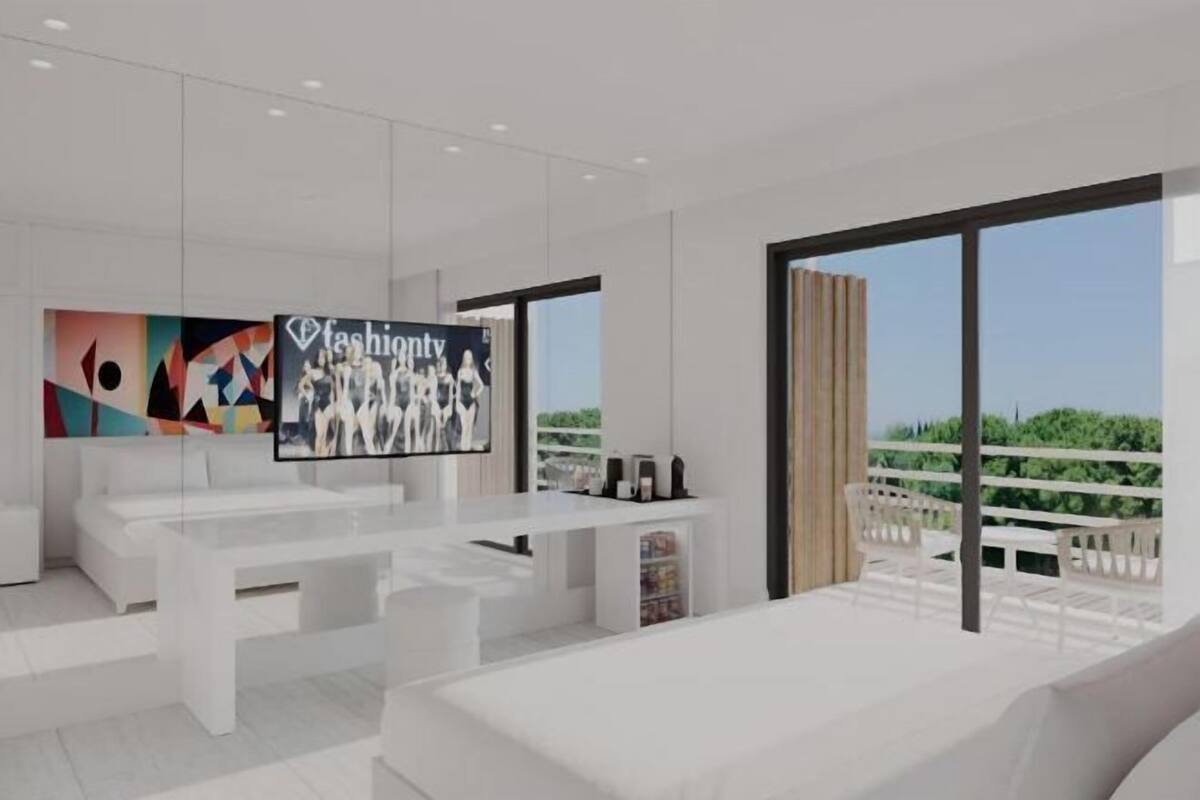 1 quarto, frigobar (abastecido com alguns itens grátis)