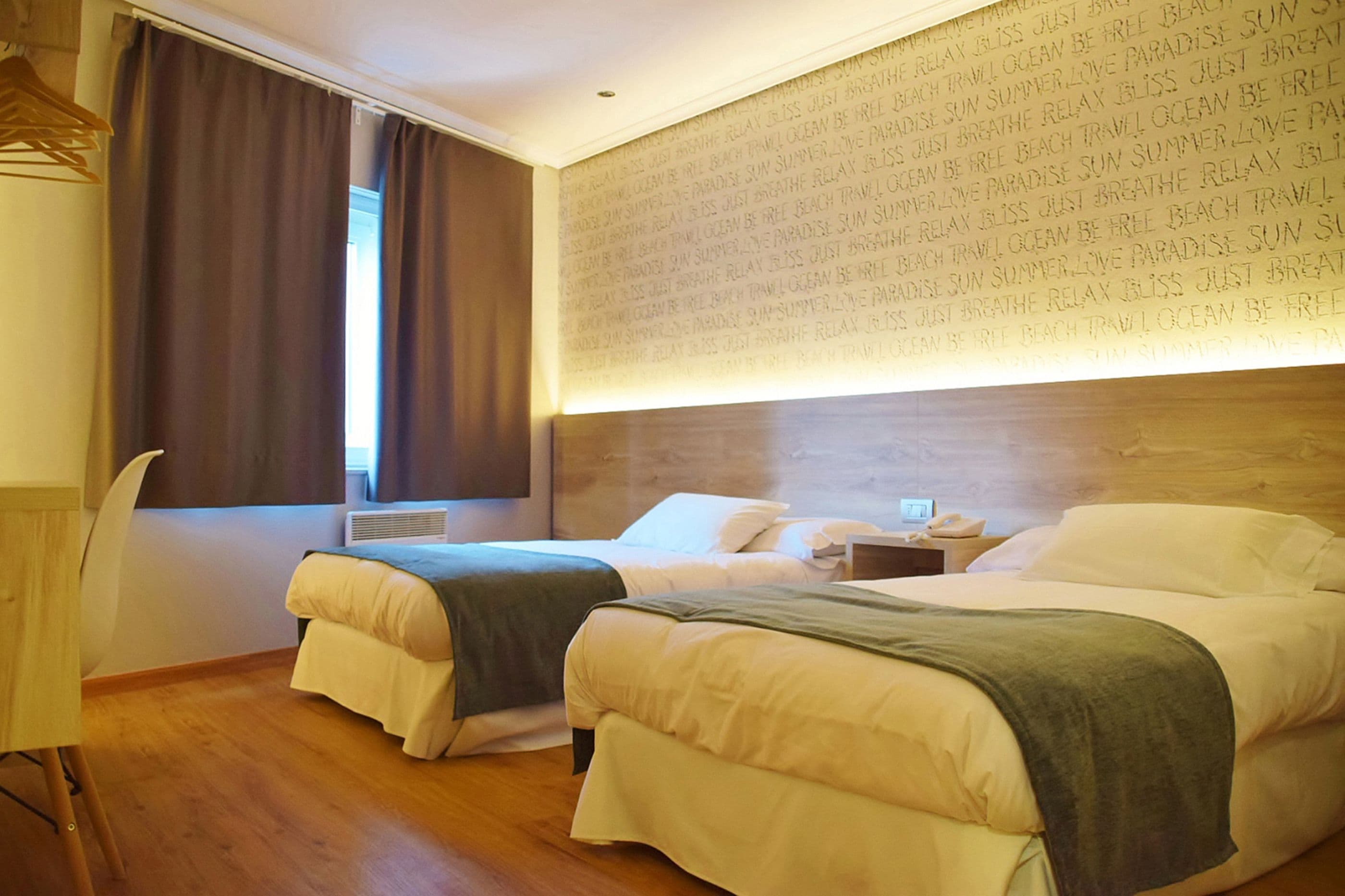 twin room | desk, laptop workspace, blackout curtains, free wifi