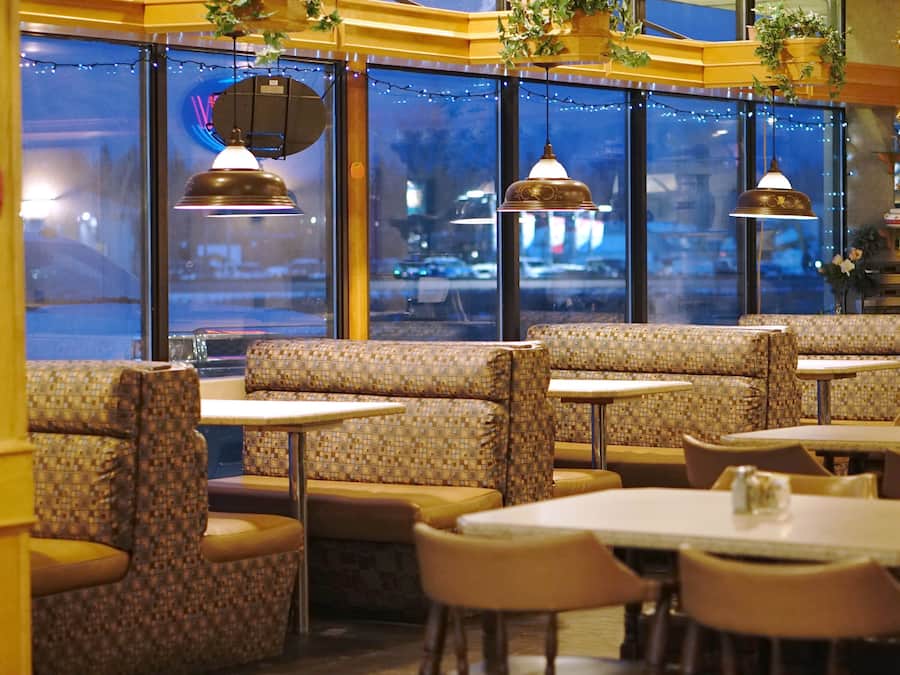 Breakfast, lunch and dinner served