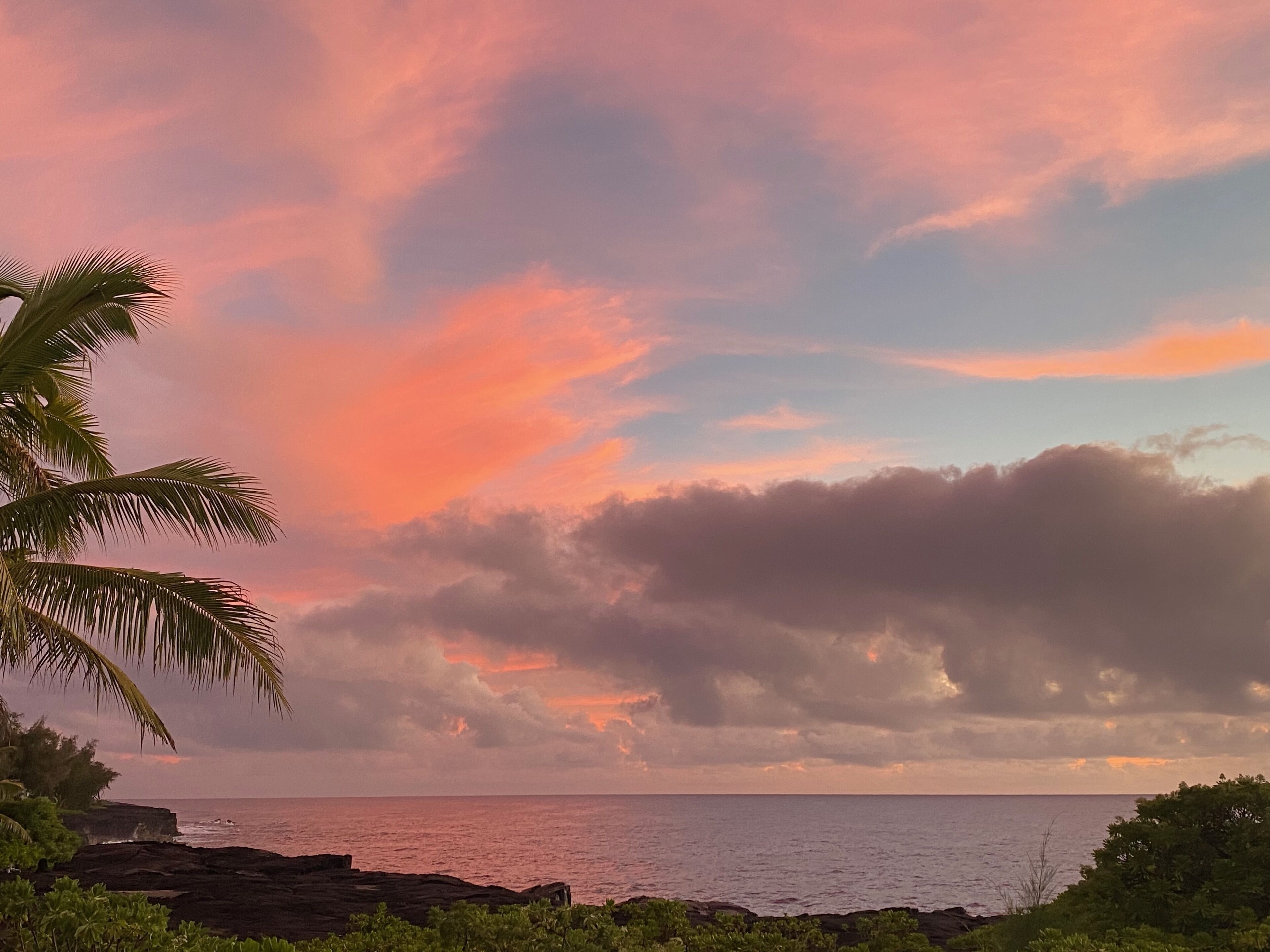 Un paysage côtier au coucher du soleil, caractérisé par un terrain rocheux et une végétation luxuriante.