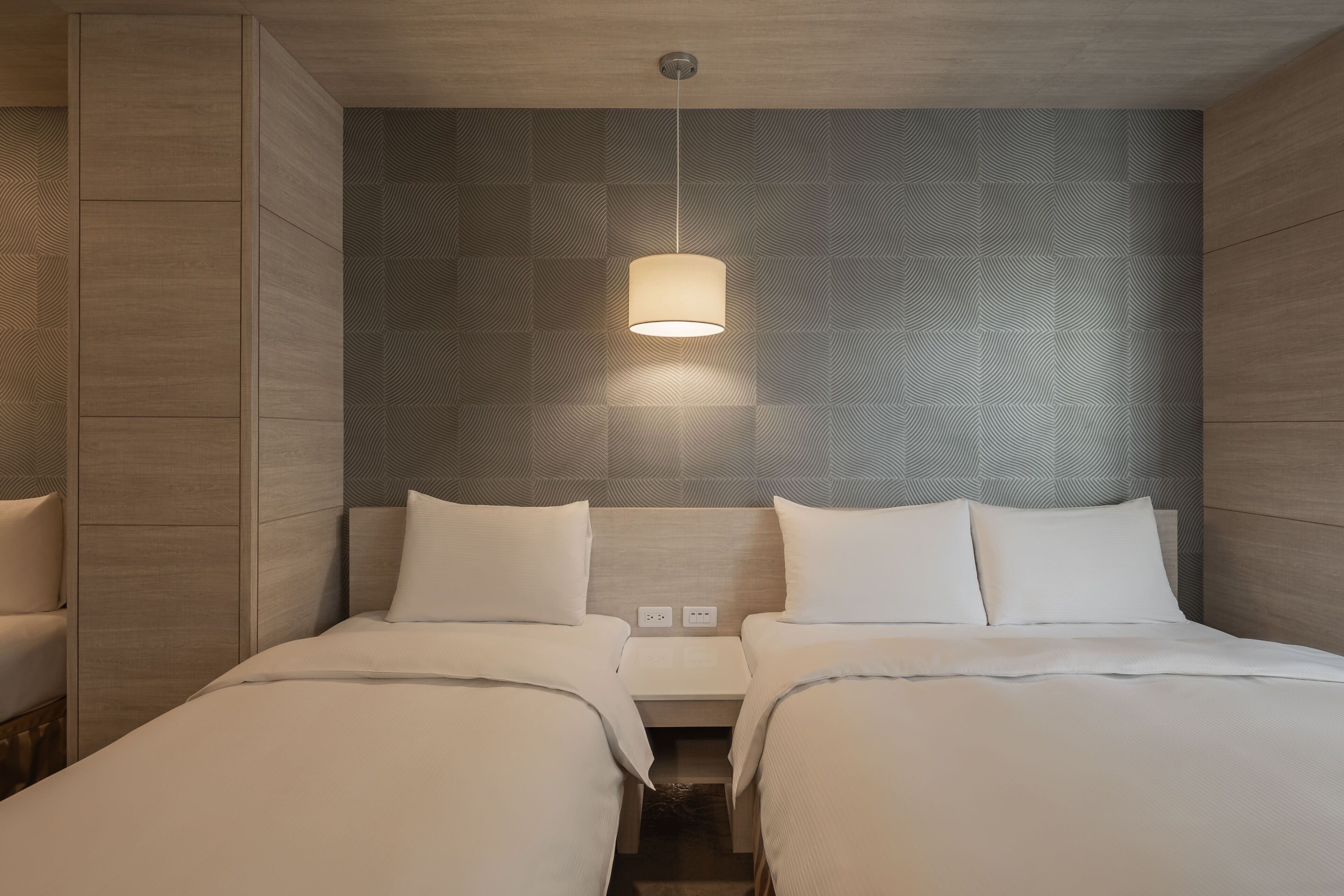 elite quadruple room | 1 bedroom, down duvets, desk, blackout curtains