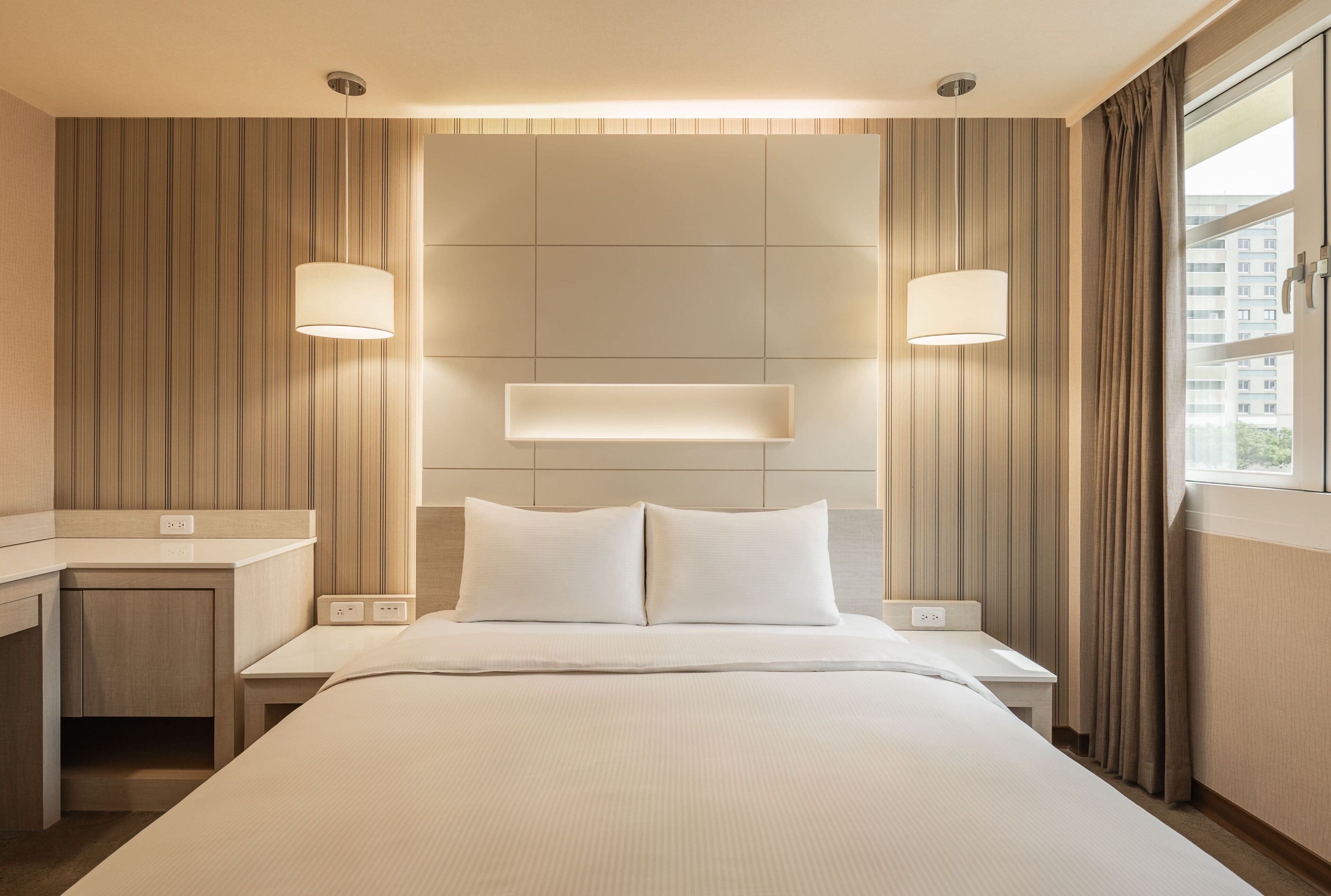 elite double room | 1 bedroom, down duvets, desk, blackout curtains