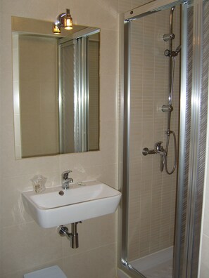 Habitación individual | Baño | Amenidades de baño gratuitas, secadora de cabello, toallas