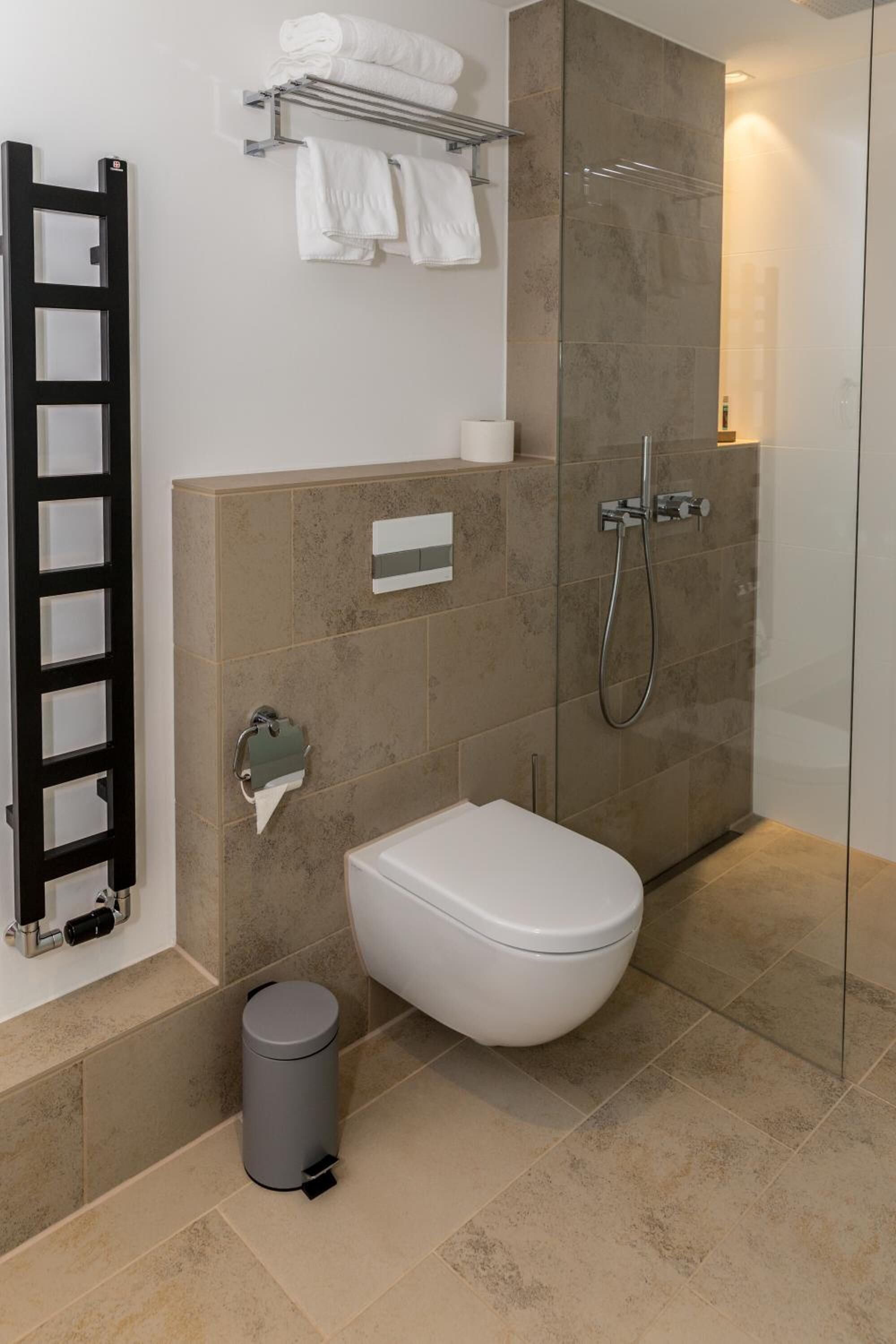 shower, free toiletries, hair dryer, bathrobes