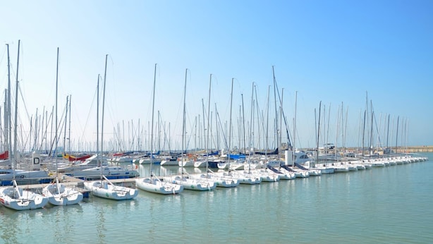 A marina with numerous sailboats docked in calm waters. - UNISOTEL Le Havre (Le Havre)
