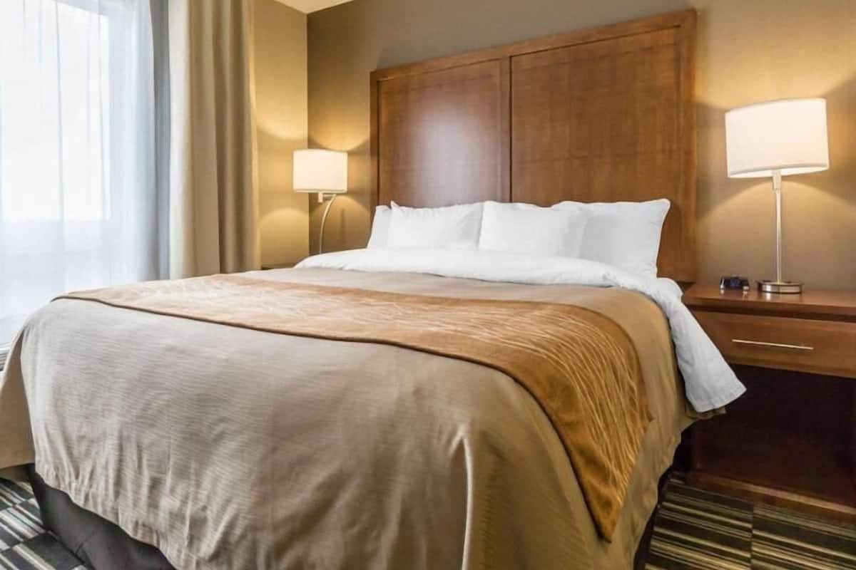 Premium bedding, pillowtop beds, desk, iron/ironing board