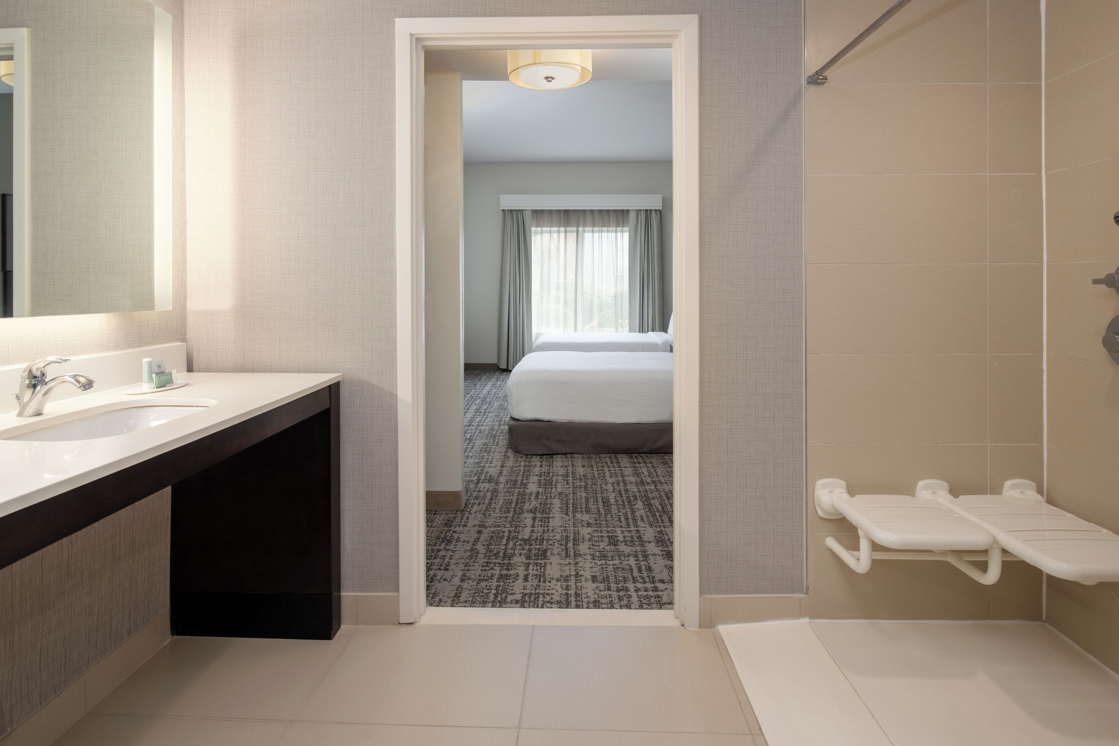 eco-friendly toiletries, hair dryer, towels, soap