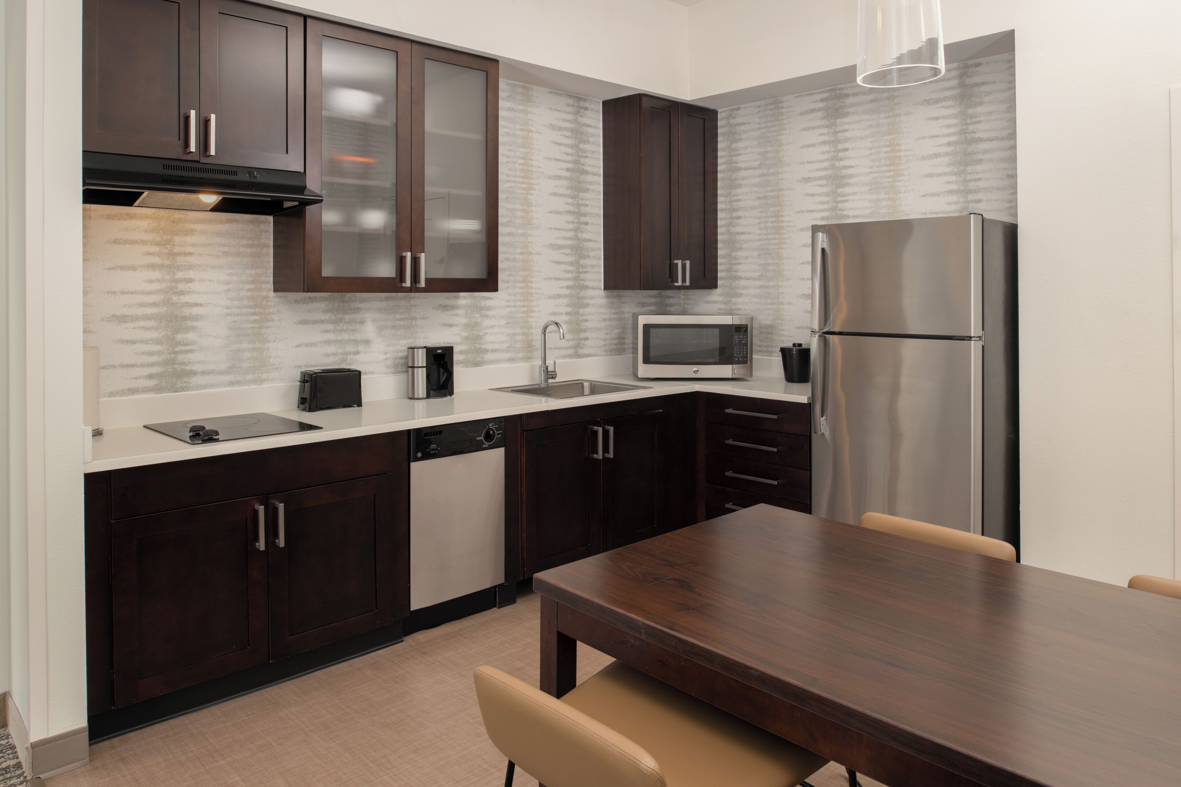 suite, 1 bedroom, non smoking (mobility/hearing access, roll-in shwr) | private kitchen | full-sized fridge, microwave, stovetop, dishwasher