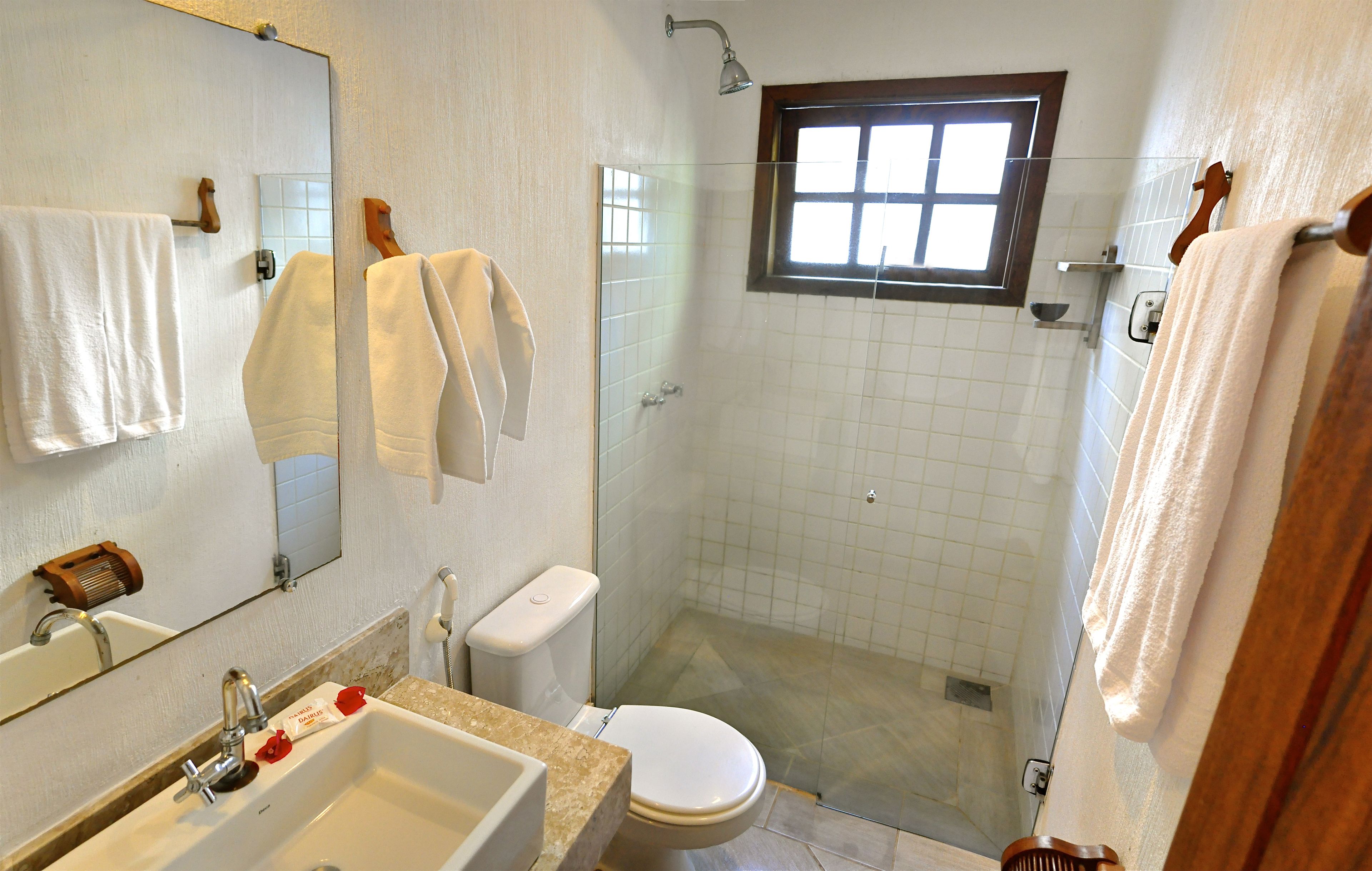 double or twin room | bathroom | shower, hair dryer, towels