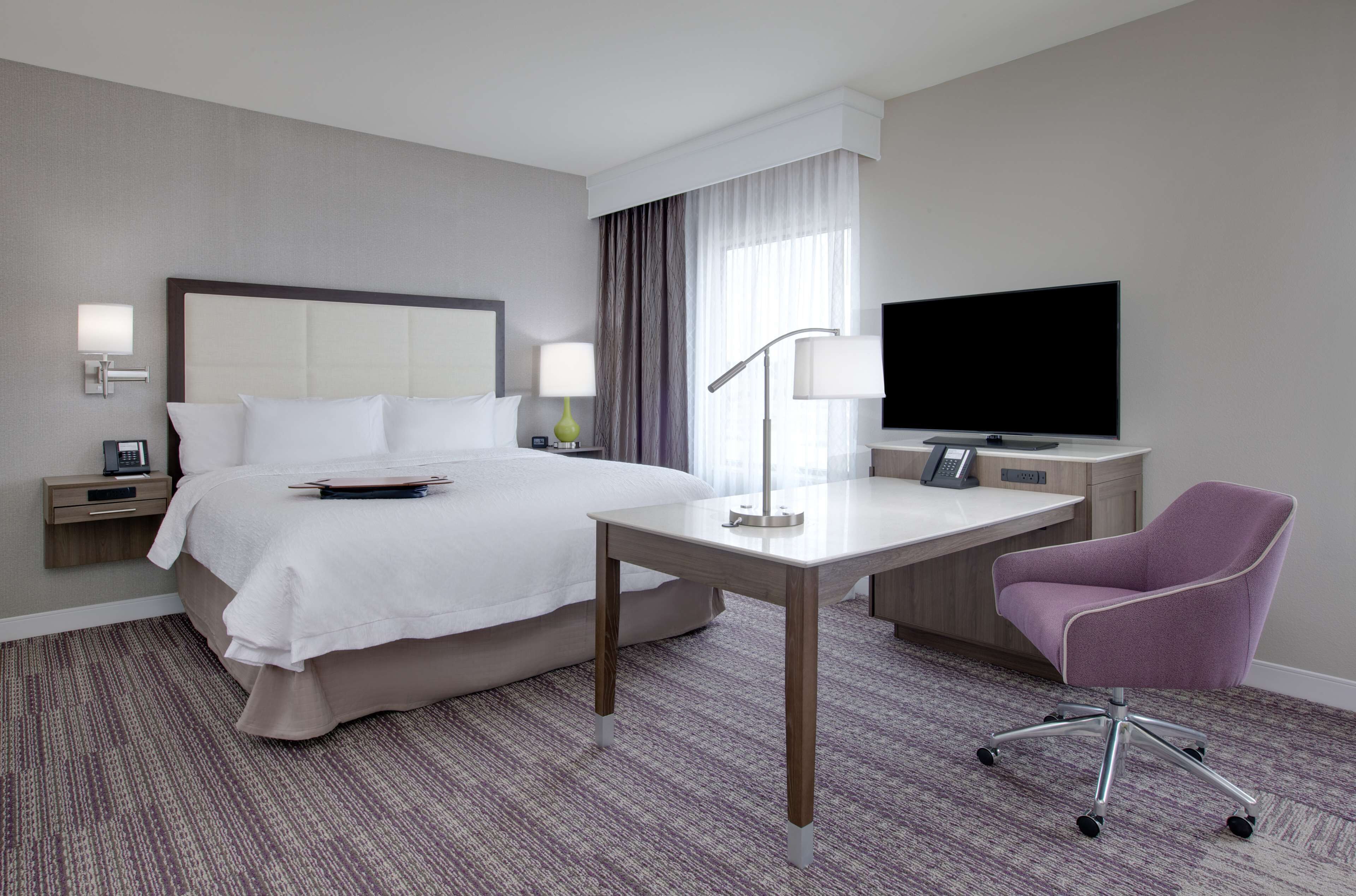 hypo-allergenic bedding, blackout curtains, iron/ironing board