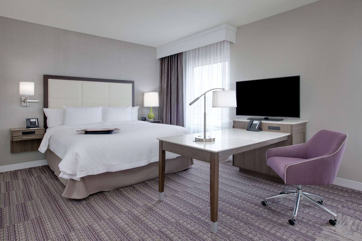 hypo-allergenic bedding, blackout curtains, iron/ironing board