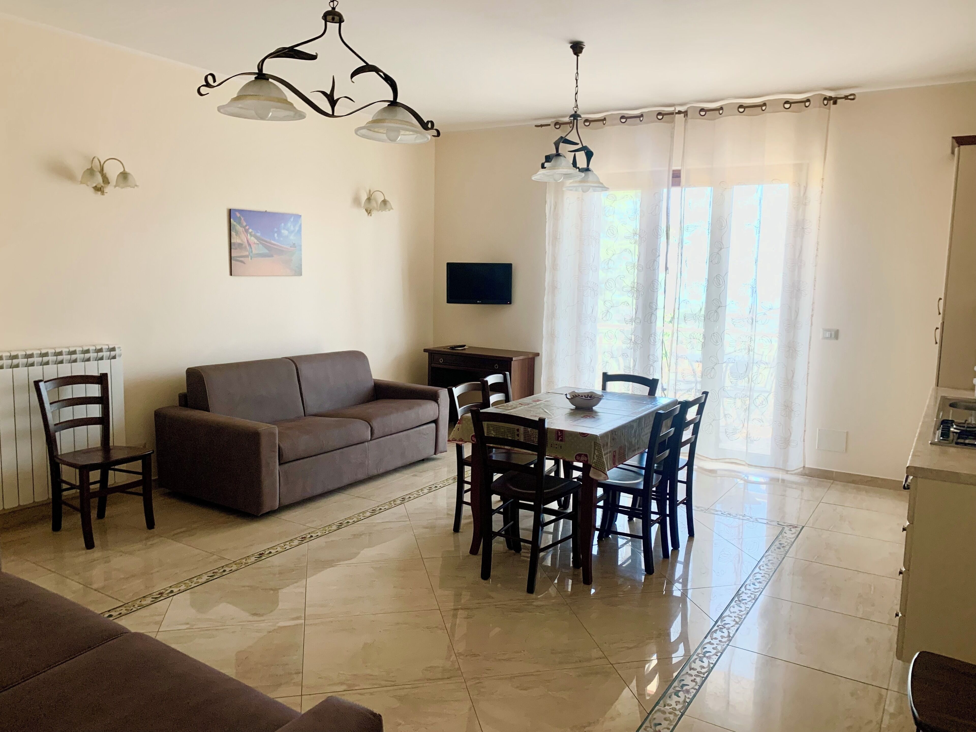 Appartamento panoramico, 1 camera da letto, vista mare | Cucina privata | Macchina per caffè espresso, bollitore elettrico