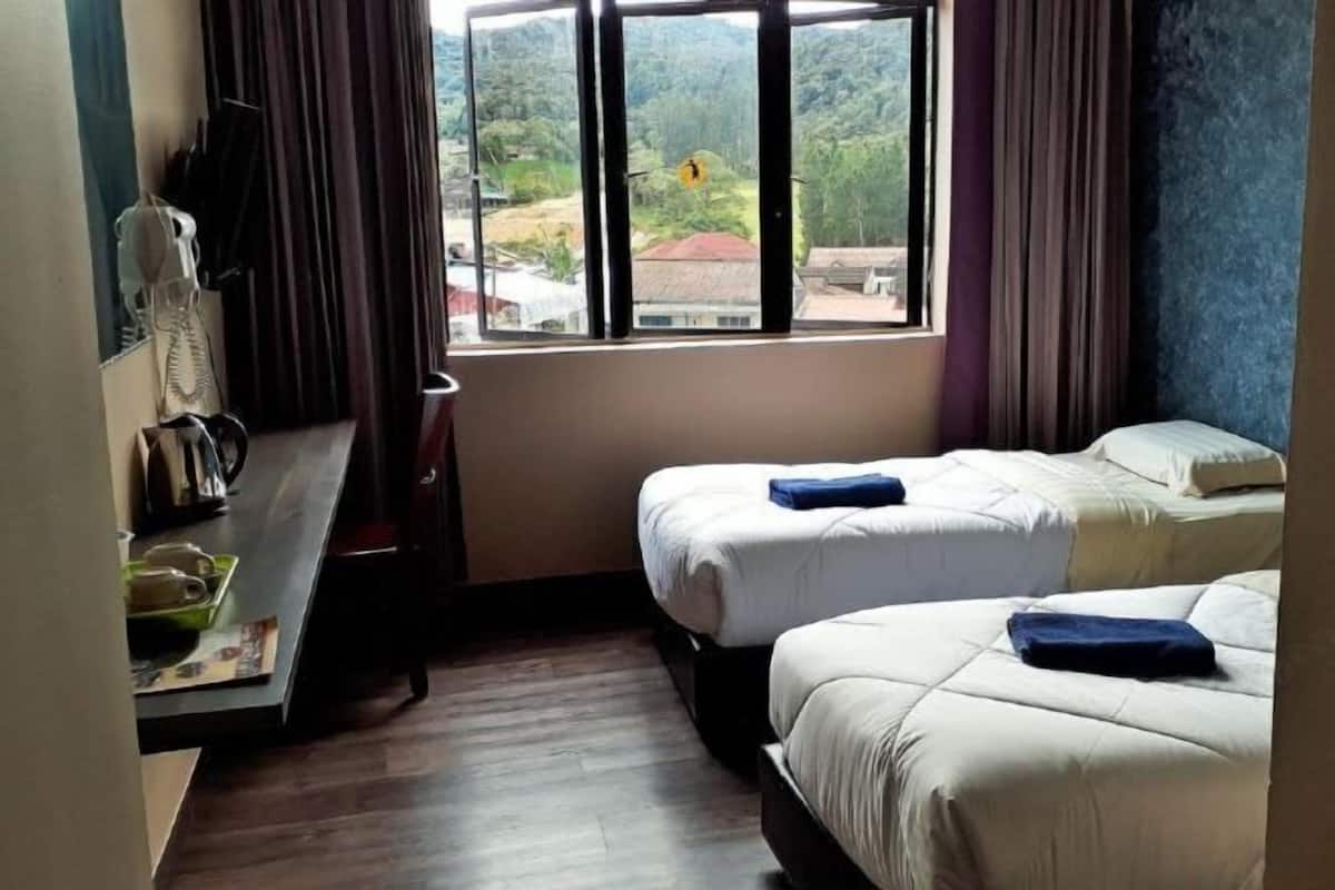 Een bureau, extra bedden, gratis wifi, beddengoed