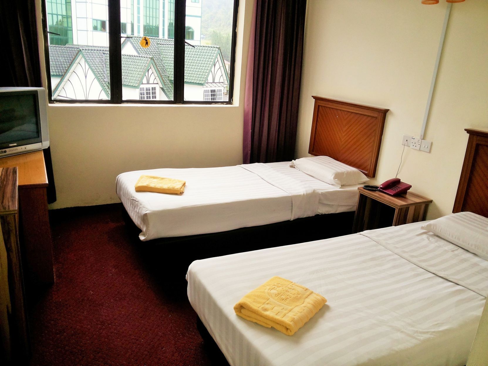 Desk, free WiFi, bed sheets