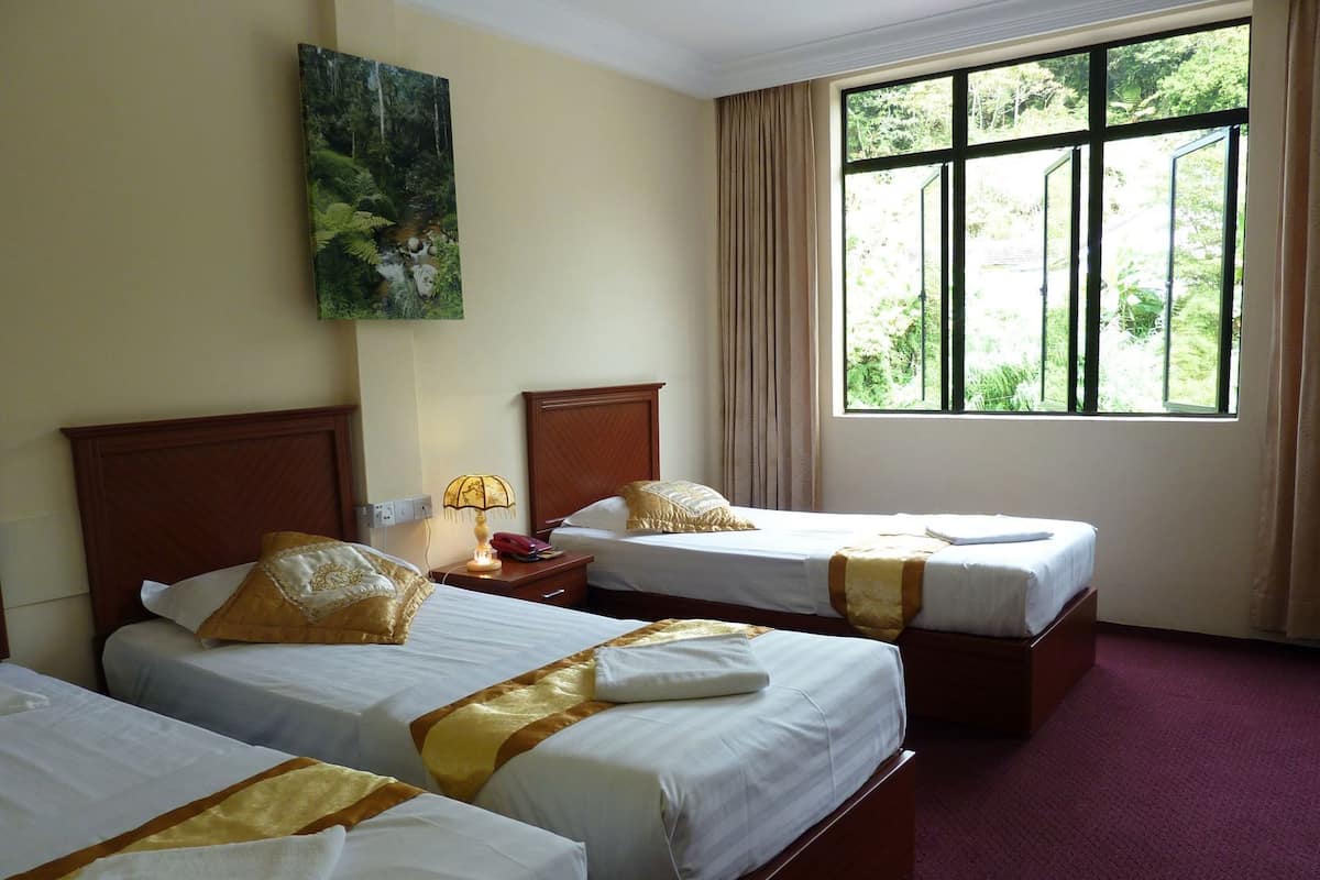 Desk, free WiFi, bed sheets