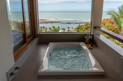 Habitación de lujo, hidromasaje, vista al mar | Lanai