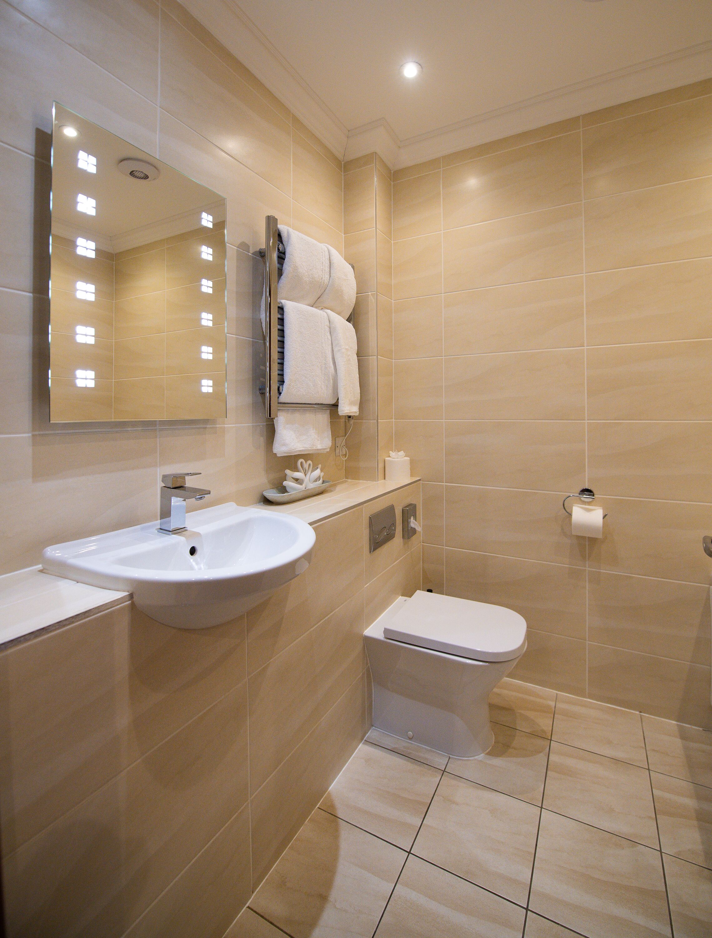 free toiletries, hair dryer, towels