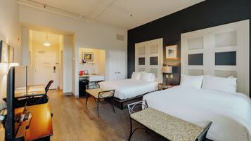 Standard Room, 2 Queen Beds, Refrigerator, City View (No Elevator Access) | Individually decorated, individually furnished, iron/ironing board